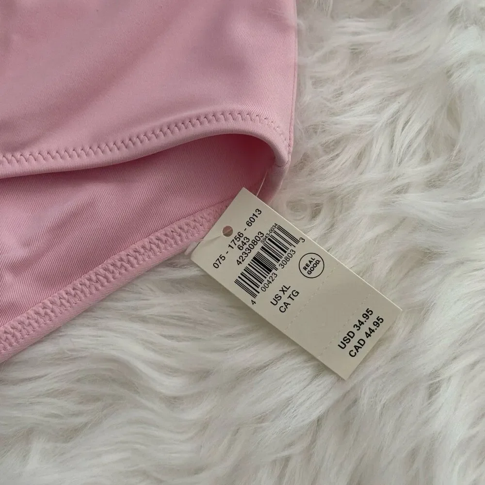Aerie High Rise Full Coverage Crossover Bikini Bottom Bloom Size XL